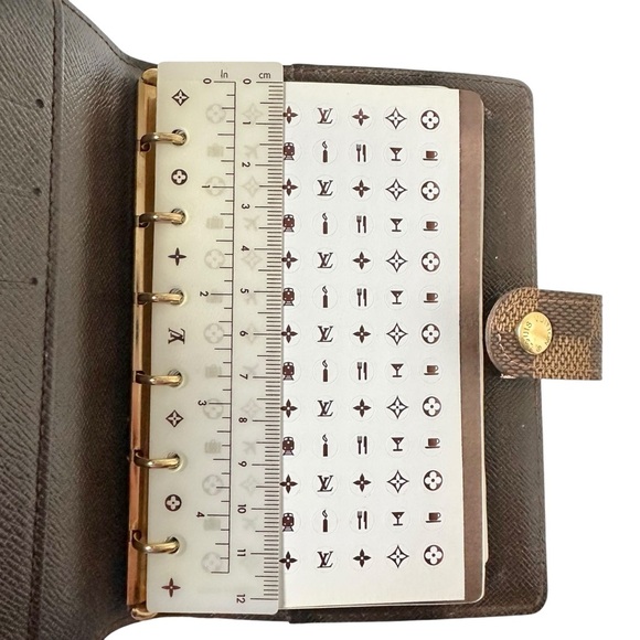 Louis Vuitton Damier Ebene Leather PM Agenda with Ruler Stickers & Map - Picture 8 of 15